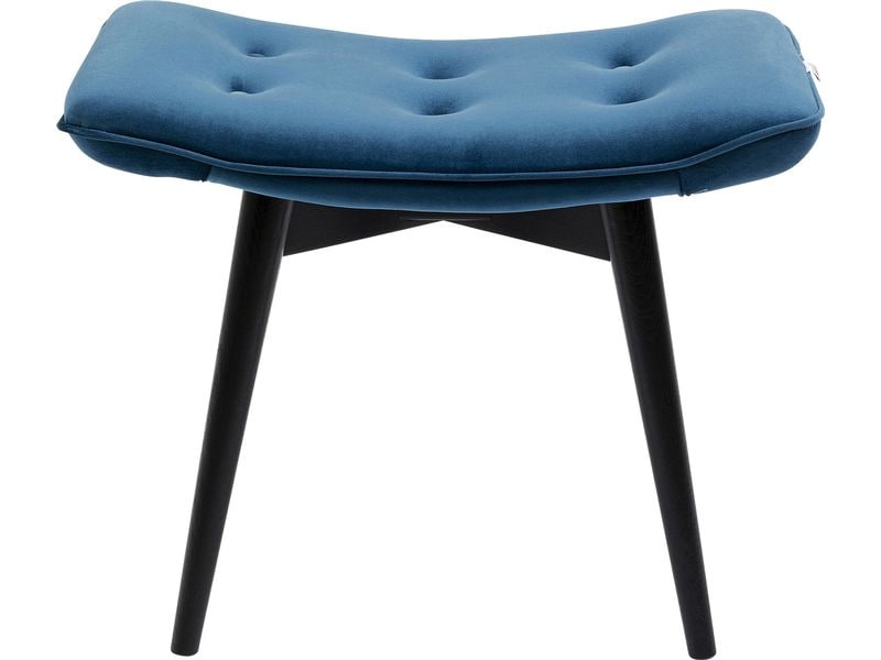 Kare | Hocker Black Vicky Velvet | Petrol, 46 x 59 cm
