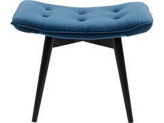 Kare | Hocker Black Vicky Velvet | Petrol, 46 x 59 cm
