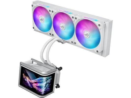 ASUS | ROG RYUO IV SLC 360 ARGB WHT | Liquid CPU Cooler, AMOLED, 3x120mm ARGB