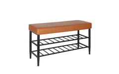 relaxdays | Schuhbank mit 2 Ablagen | 50 x 80 x 30 cm, Braun