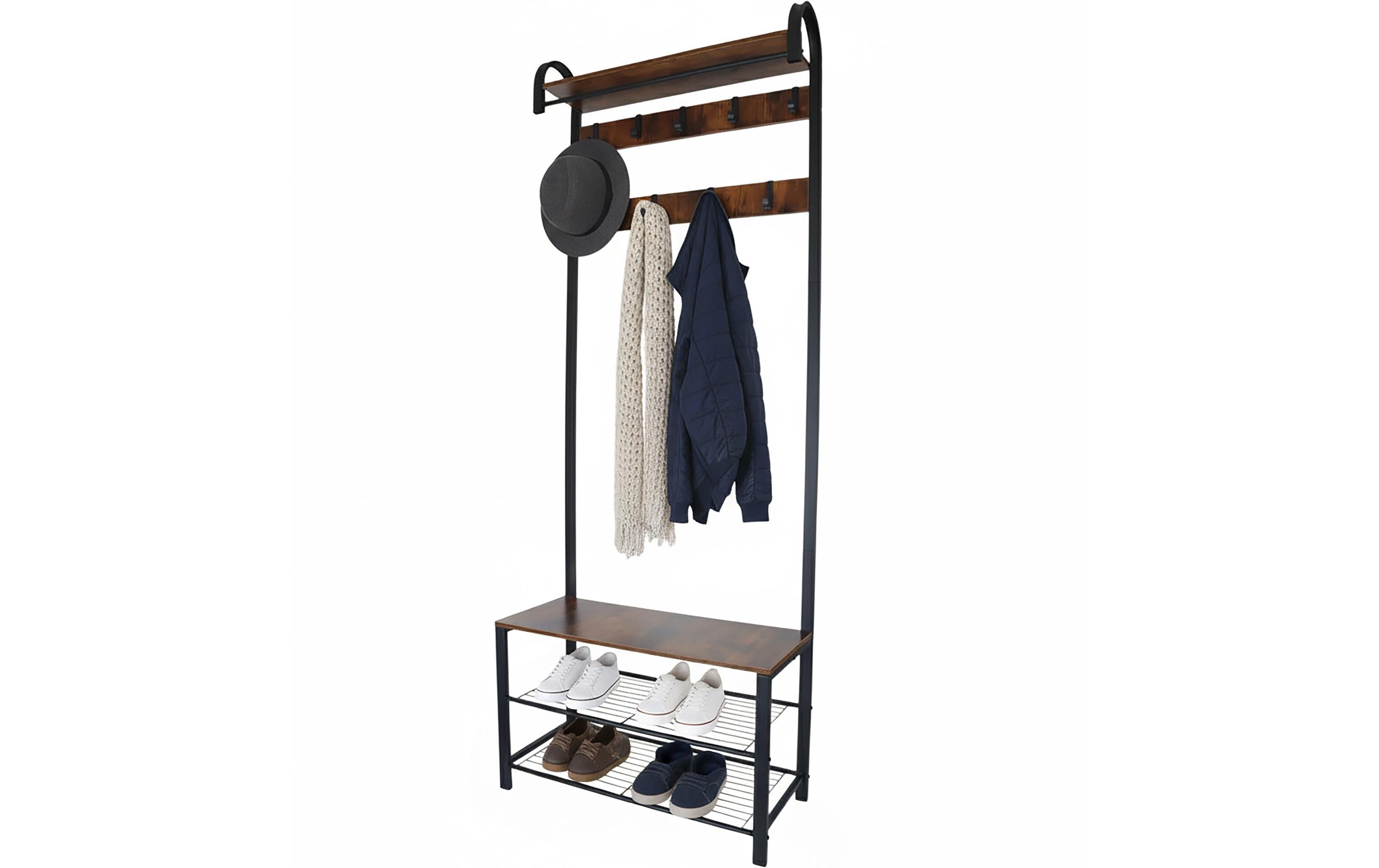 relaxdays Garderobe mit Schuhbank