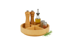 relaxdays | Drehteller Bambus | Material: Bambus, Schaumstoff