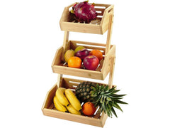 relaxdays | Etagere Obst 3er | Material: Bambus