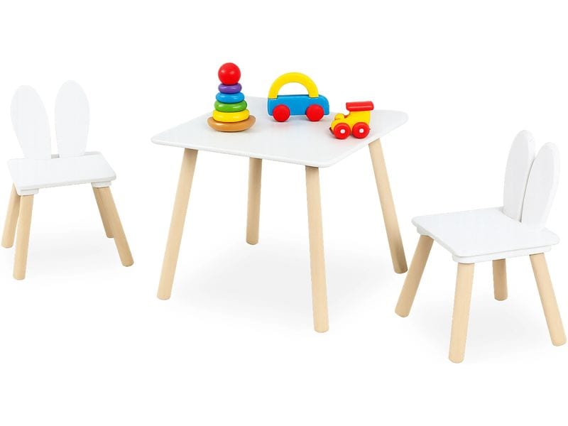 relaxdays | Kindersitzgruppe Kaninchenohren | Tischmasse: 44 x 50 x 50 cm