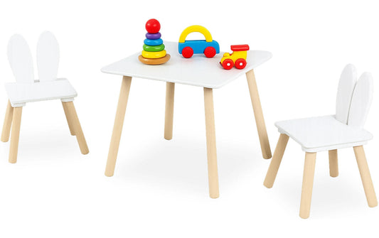 relaxdays | Kindersitzgruppe Kaninchenohren | Tischmasse: 44 x 50 x 50 cm