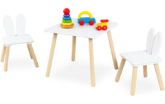 relaxdays | Kindersitzgruppe Kaninchenohren | Tischmasse: 44 x 50 x 50 cm