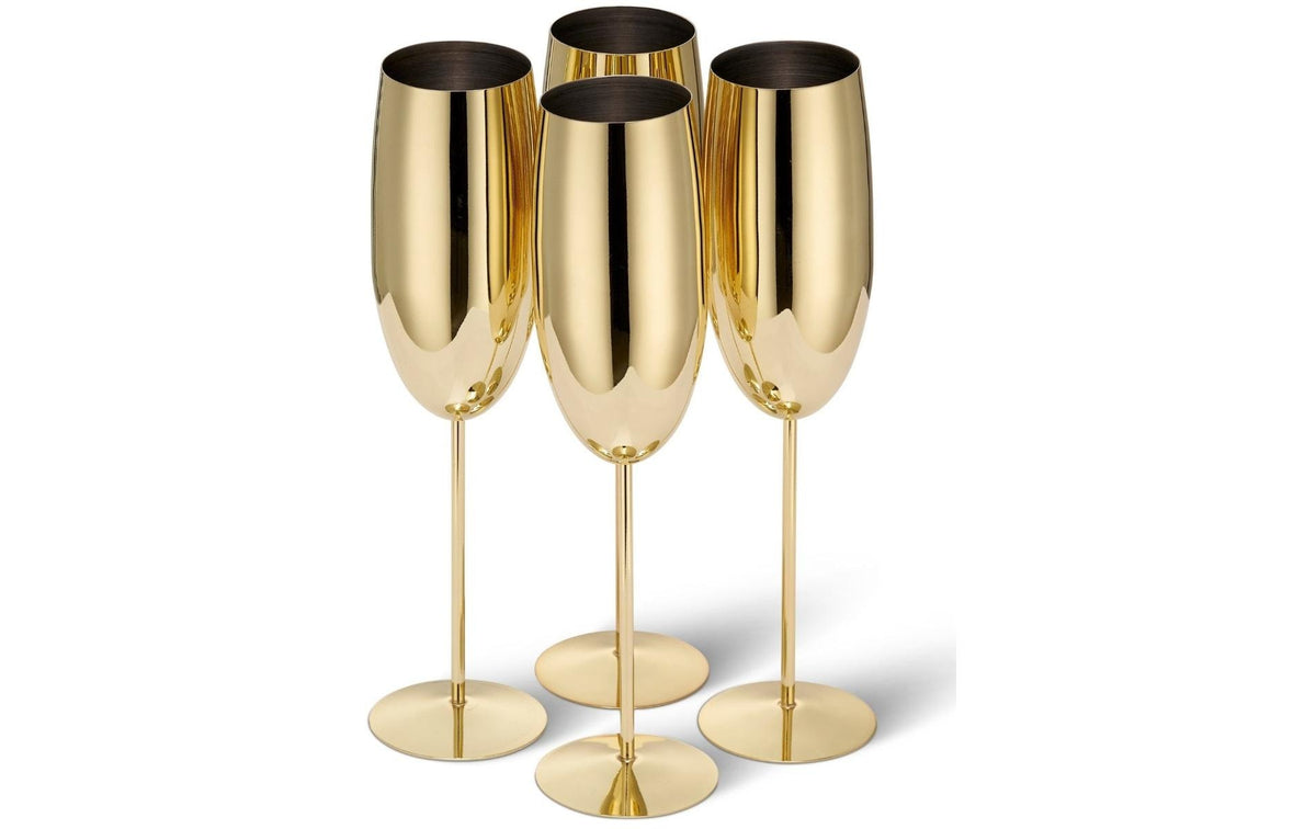 Oak&Steel Sektgläser Gold, 4er Set
