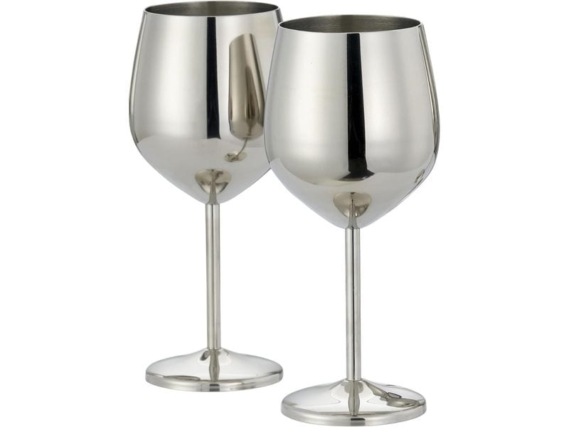 Oak & Steel | Oak&Steel Weingläser Silber, 2er Set | Edelstahl