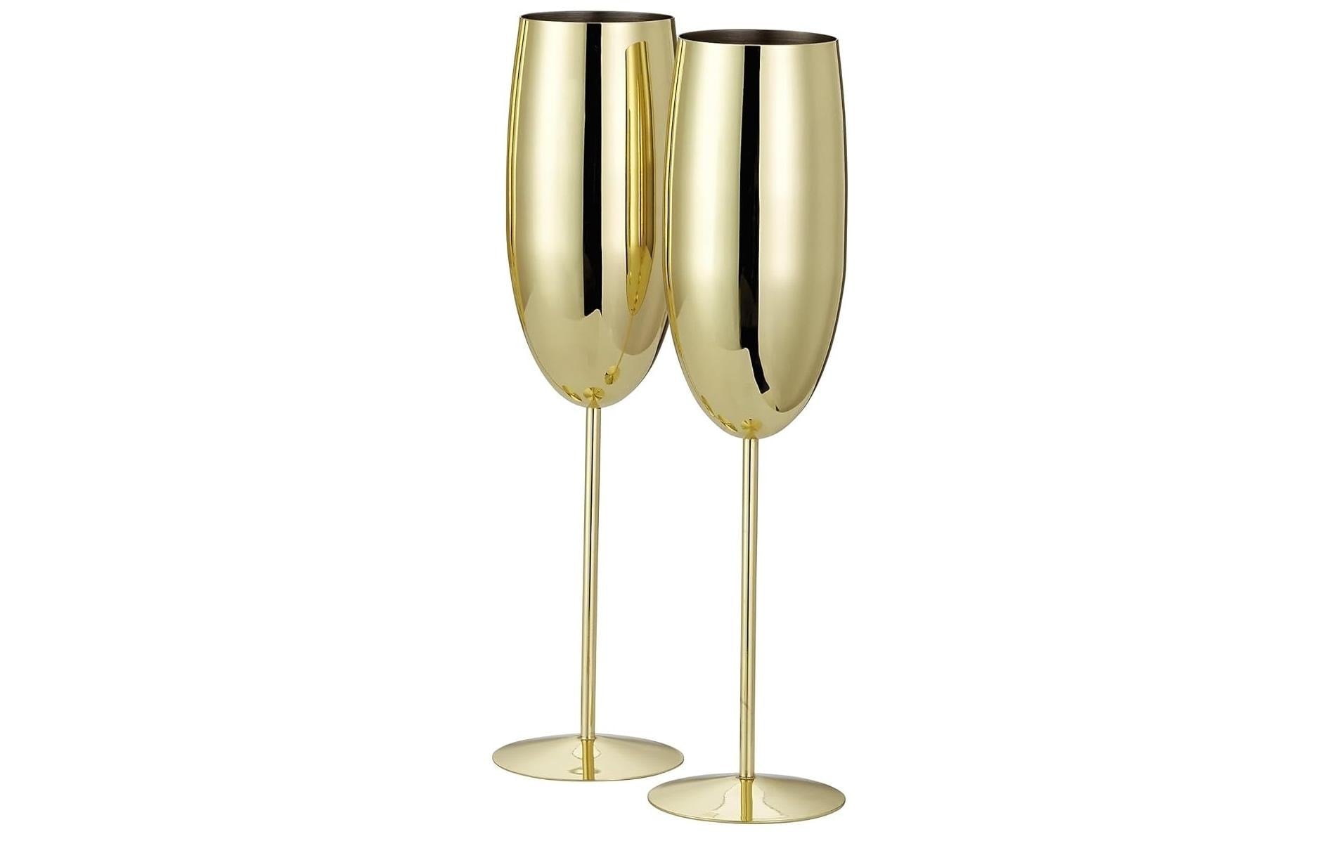 Oak&Steel Sektgläser Gold, 2er Set
