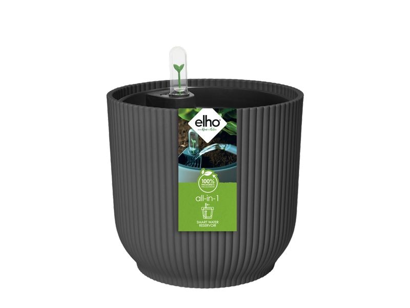 Elho | All-in-1 Vibes Rund 18 + Swi 17 - Schwarz | 3.6 l