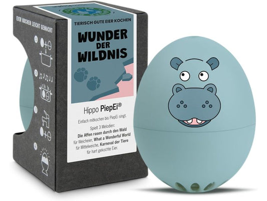 PiepEi | Küchentimer singende Eieruhr Hippo | Melodie auf jeder Stufe, Kunststoff