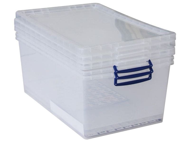 Really Useful Box | 3x 62 Liter, klar | nestbar