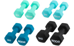 KOOR | Kurzhantel 4er Set heavy | 2x2kg, 2x3kg, 2x4kg, 2x5kg
