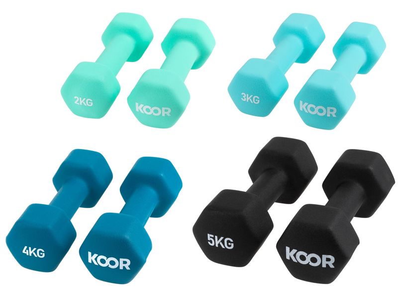 KOOR | Kurzhantel 4er Set heavy | 2x2kg, 2x3kg, 2x4kg, 2x5kg