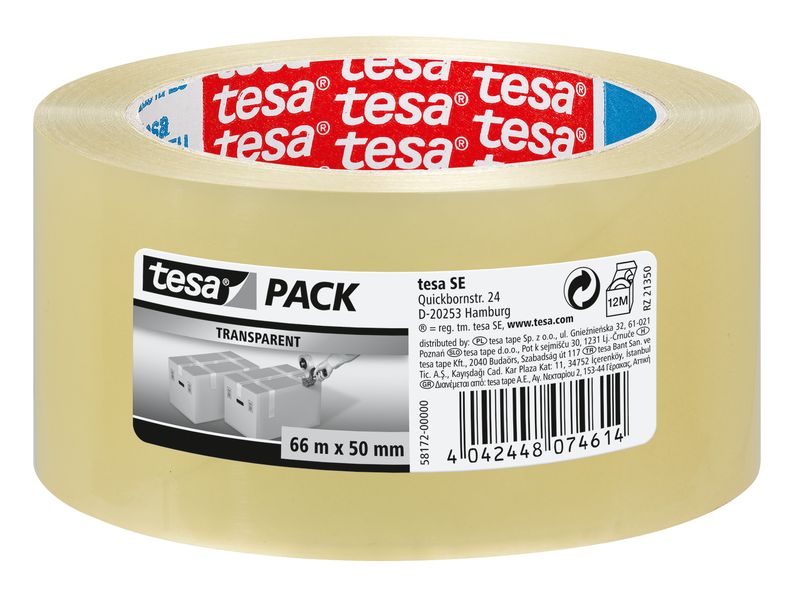 tesa | pack Standard | 66 m x 50 mm, transparent