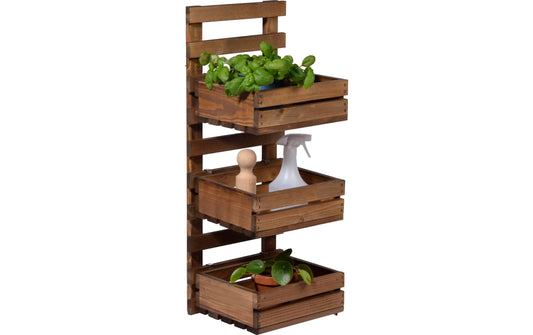 dobar | Flexibles 3-stufiges Wandregal, Braun | aus Holz