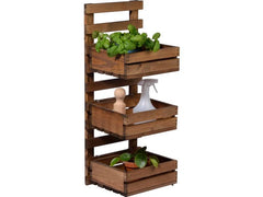 dobar | Flexibles 3-stufiges Wandregal, Braun | aus Holz
