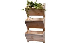 dobar | 3-stufiges Wand-Pflanzbeet, natur | aus Holz