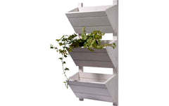3-stufiges Wand-Pflanzbeet, weiss