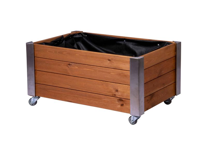 dobar | Hochbeet Rollfi aus FSC-Holz mit Rollen | aus Holz