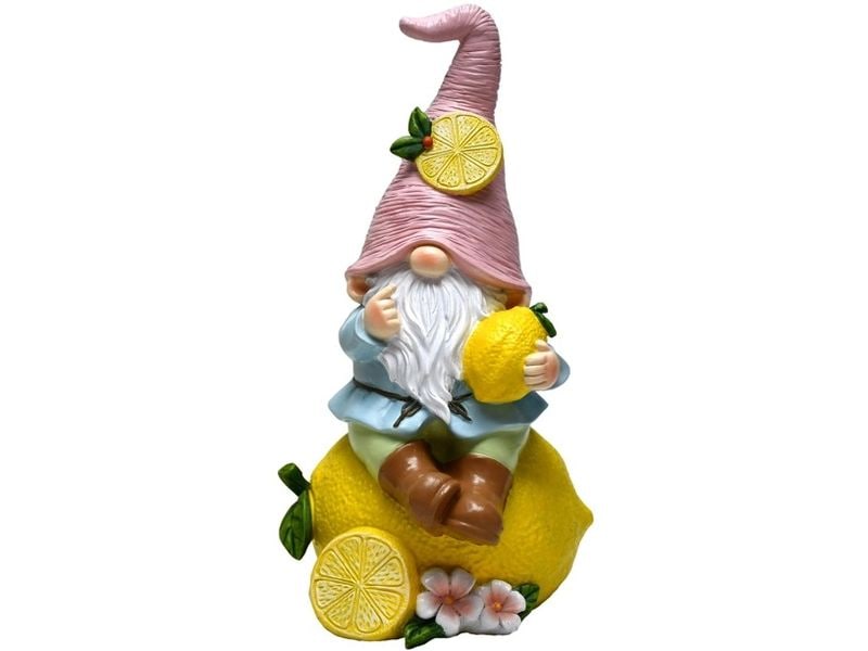 Dameco | Dekofigur Gartenwichtel Lemon | Polyresin, 14x13x24 cm (BxTxH)