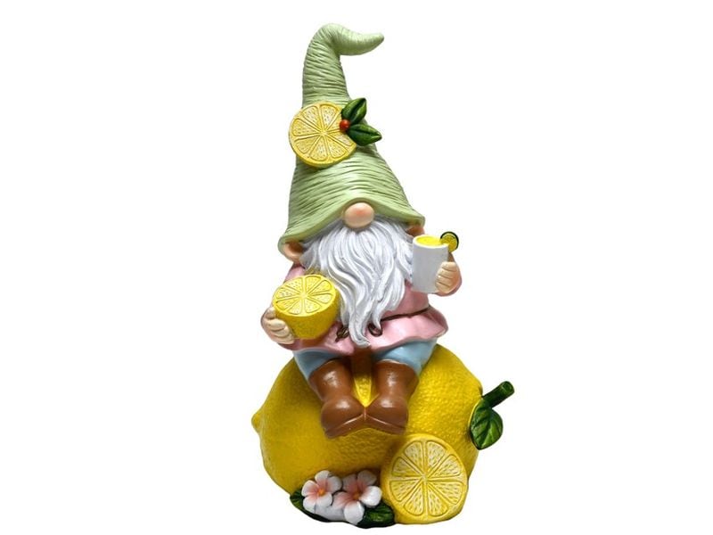 Dameco | Dekofigur Gartenwichtel Lemon | Polyresin, 14x13x24 cm (BxTxH)