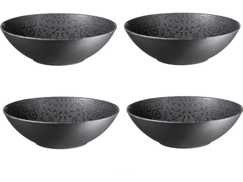 Mäser | Schüssel Tiles | 4 Stück, 24 cm, Schwarz