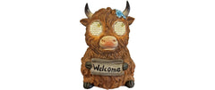 Dameco LED Solar Figur Hochlandrind Welcome
