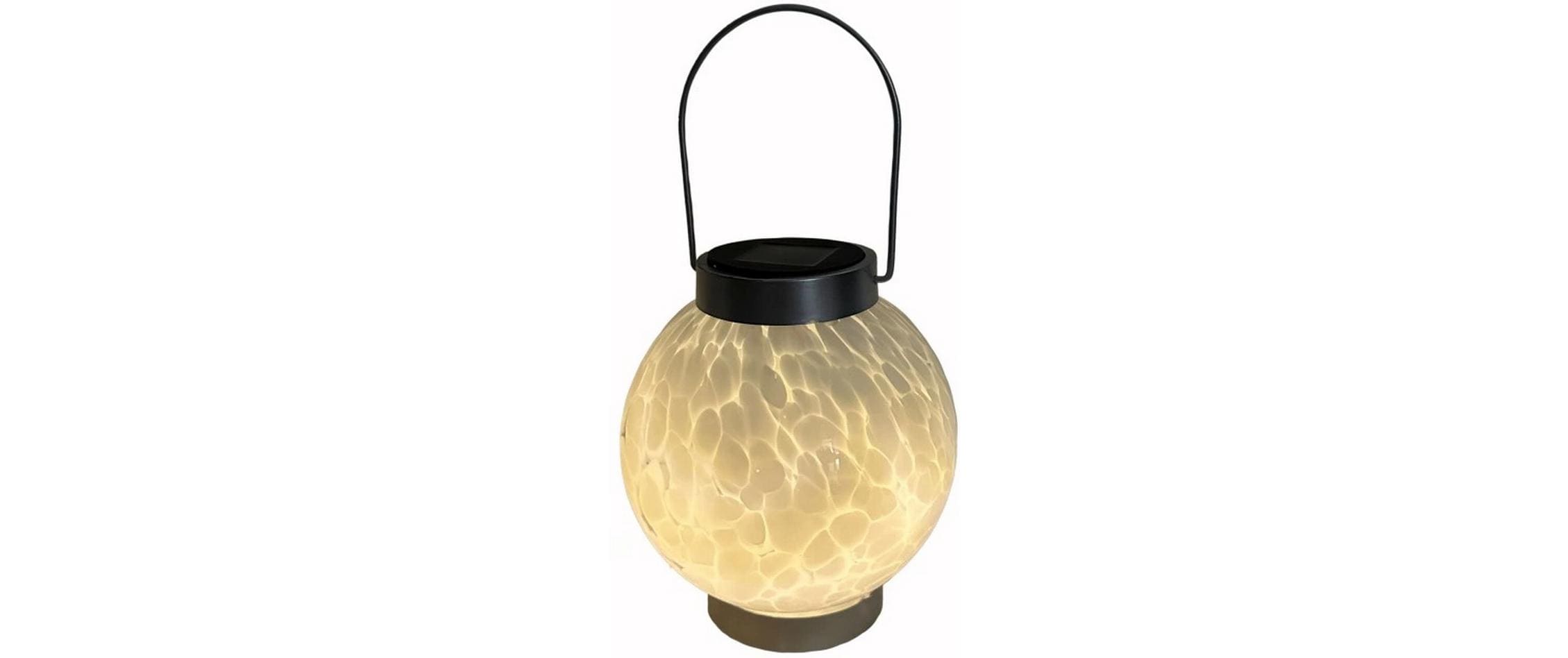 Dameco LED Solar Laterne Glas weiss