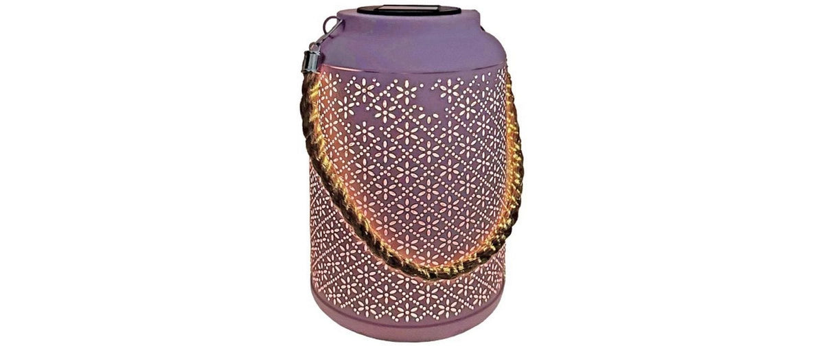 Dameco LED Solar Laterne rosa H:25.5cm