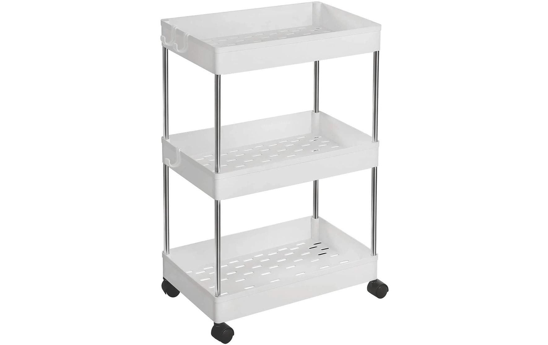 Songmics Nischenwagen,3 Ablagen, Weiss