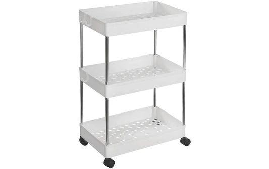 Songmics Nischenwagen,3 Ablagen, Weiss