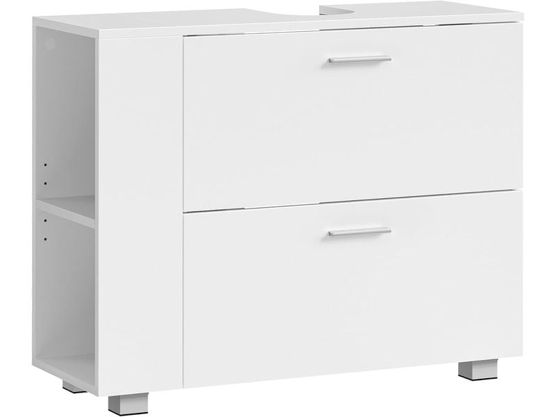 VASAGLE | Waschbeckenschrank, Weiss | 80x30x64 cm (BxHxT), MDF