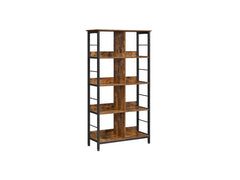 VASAGLE | Regal Vintagebraun-Schwarz | 80x33x149 cm (LxBxH), Holz, Stahl