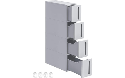 Songmics Nischenwagen, 4 Ablagen, Grau