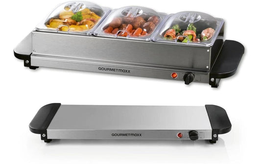 GOURMETmaxx | Buffetwärmer 200W | Edelstahl/schwarz