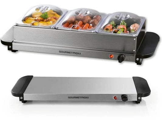GOURMETmaxx | Buffetwärmer 200W | Edelstahl/schwarz