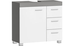 VASAGLE | Waschbeckenschrank, Weiss-Grau | 70x30x64 cm (BxHxT), MDF