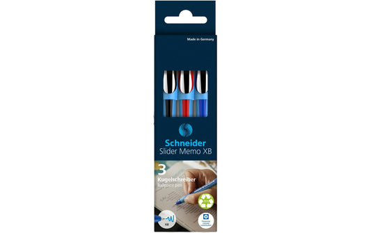 Schneider | Kugelschreiber Slider Memo 3erSet | blau, rot, schwarz