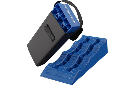 Werkthor | flache Auffahrkeile 2er Set Tasche | bis 3 Tonnen Blau