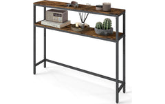 VASAGLE | Konsolentisch Schwarz-Braun | 100x20x80.5 cm (LxBxH), Spanplatte, Stahl