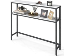 VASAGLE | Konsolentisch Schwarz-Marmor | 100x20x80.5 cm (LxBxH), Spanplatte, Stahl