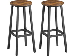 VASAGLE | Barhocker, 2er Set, Braun-Schwarz | 32x74 cm (DxH), Traglast 100 kg