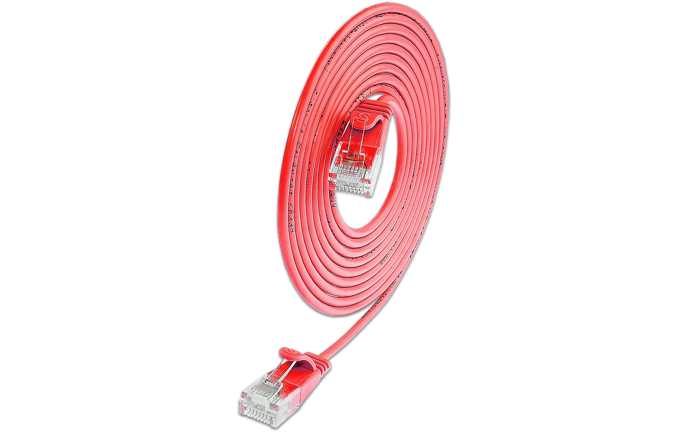 SLIM Patchkabel: U/UTP, 50cm, rot