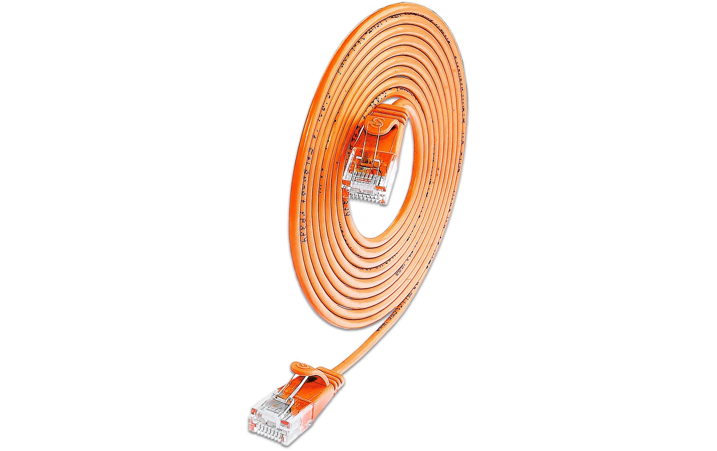 SLIM Patchkabel: U/UTP, 1m, orange