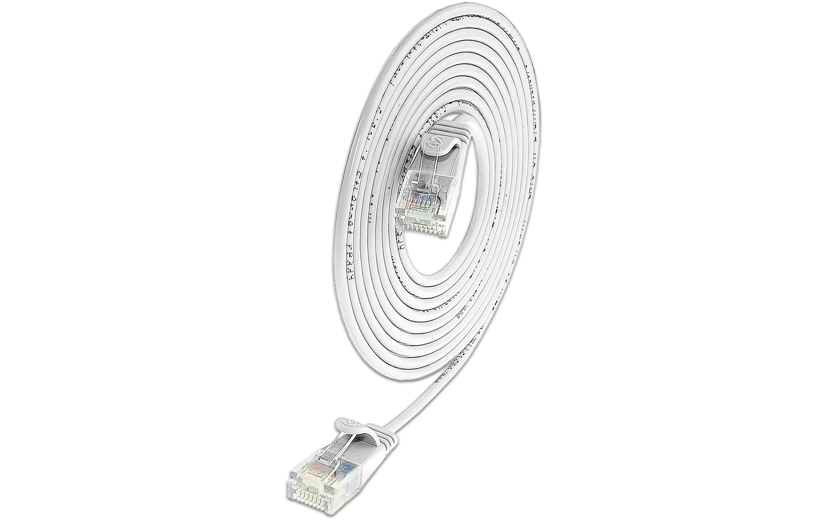 SLIM Patchkabel: U/UTP, 5m, weiss
