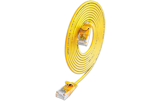 SLIM Patchkabel: U/UTP, 25cm, gelb