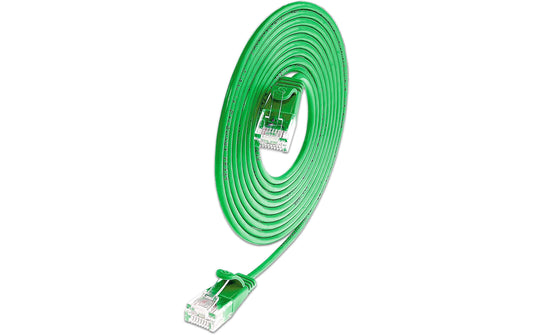 SLIM Patchkabel: U/UTP, 10cm, grün