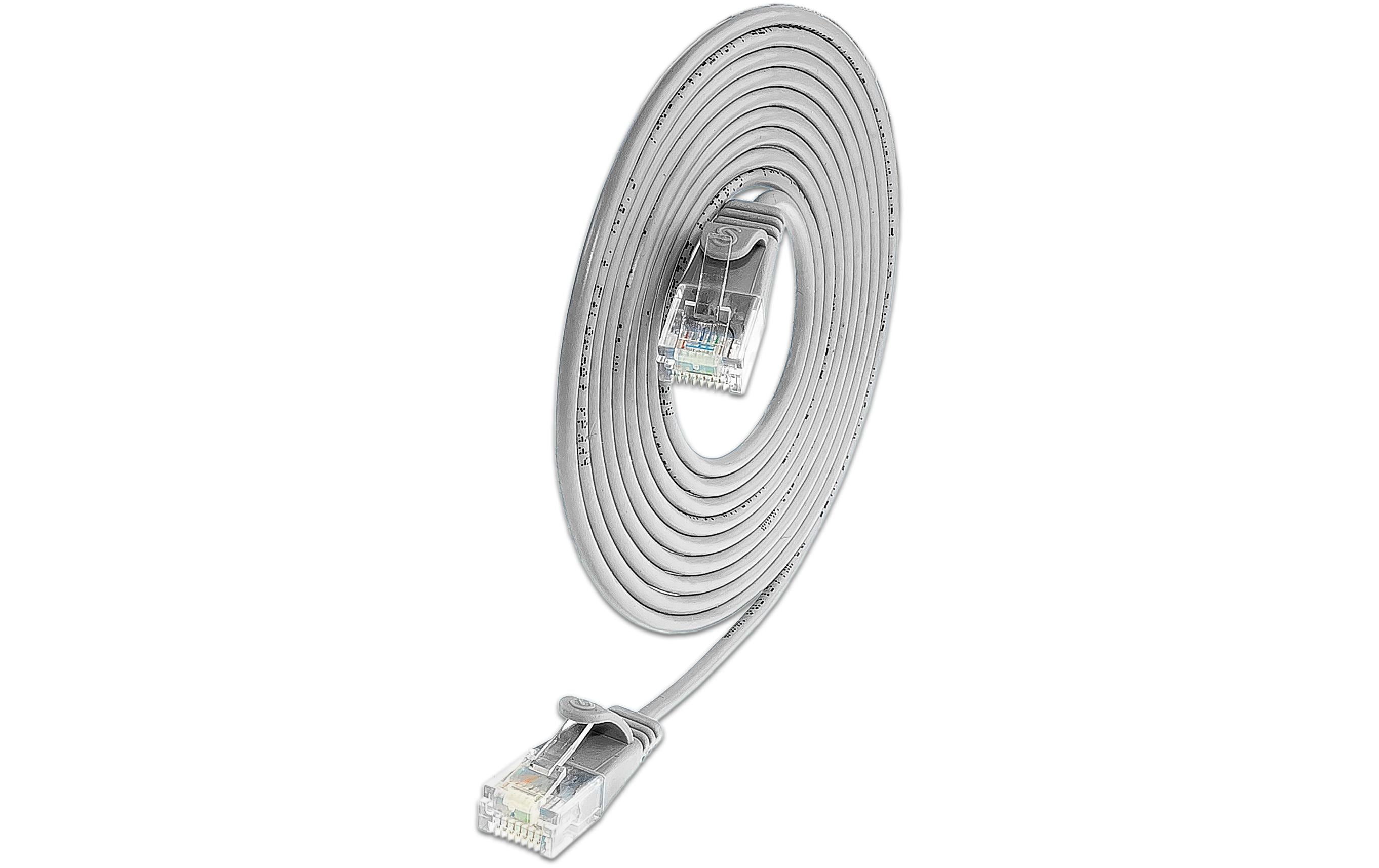 SLIM Patchkabel: U/UTP, 7.5m, grau