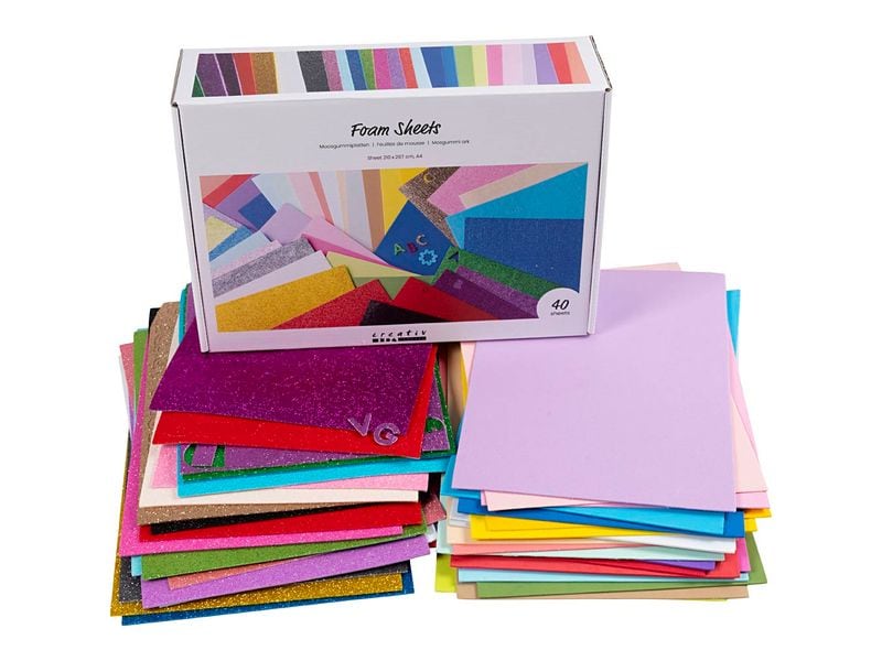 Creativ Company | Moosgummi A4 | 40 Blatt, assortiert